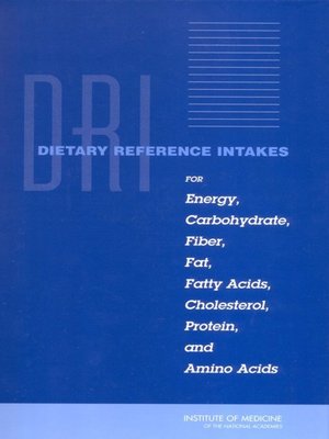 cover image of Dietary Reference Intakes for Energy, Carbohydrate, Fiber, Fat, Fatty Acids, Cholesterol, Protein, and Amino Acids